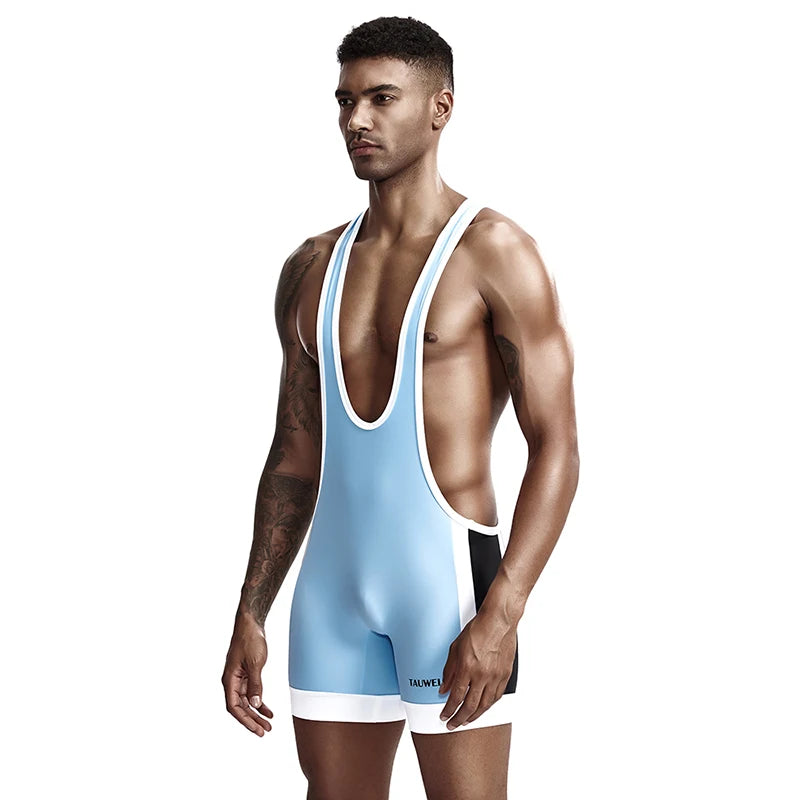 Mens Undershirts Slim Bodysuit Shaper Wrestling Singlets Jumpsuits Sexy Underwear Bodywear Sports Bodybuilding Singlets Onesie