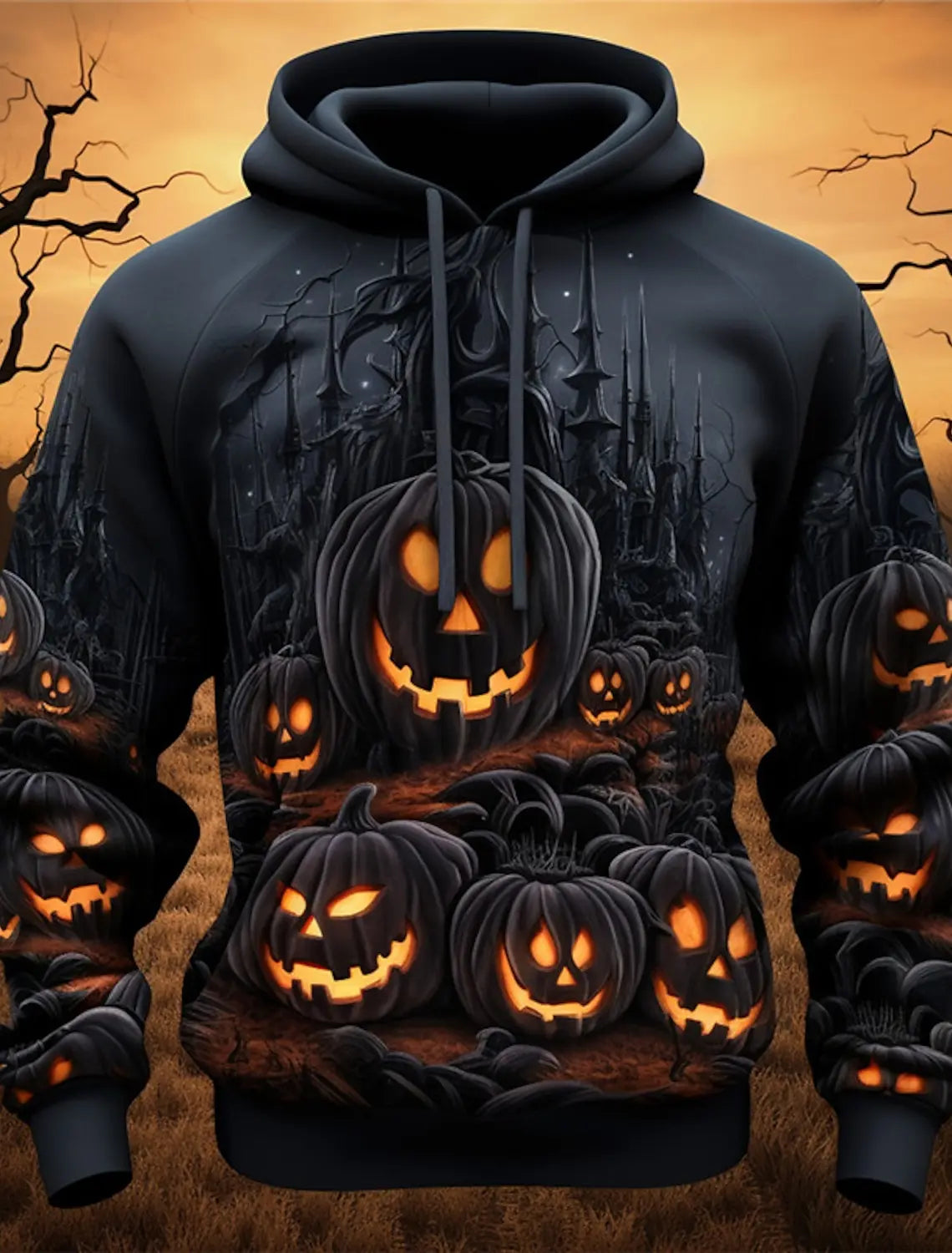 2026 New Halloween Men's Graphic Hoodie Skull Pumpkin Print Classic Casual Couple 3D Pullover Holiday Out Hoodie Long Sleeve