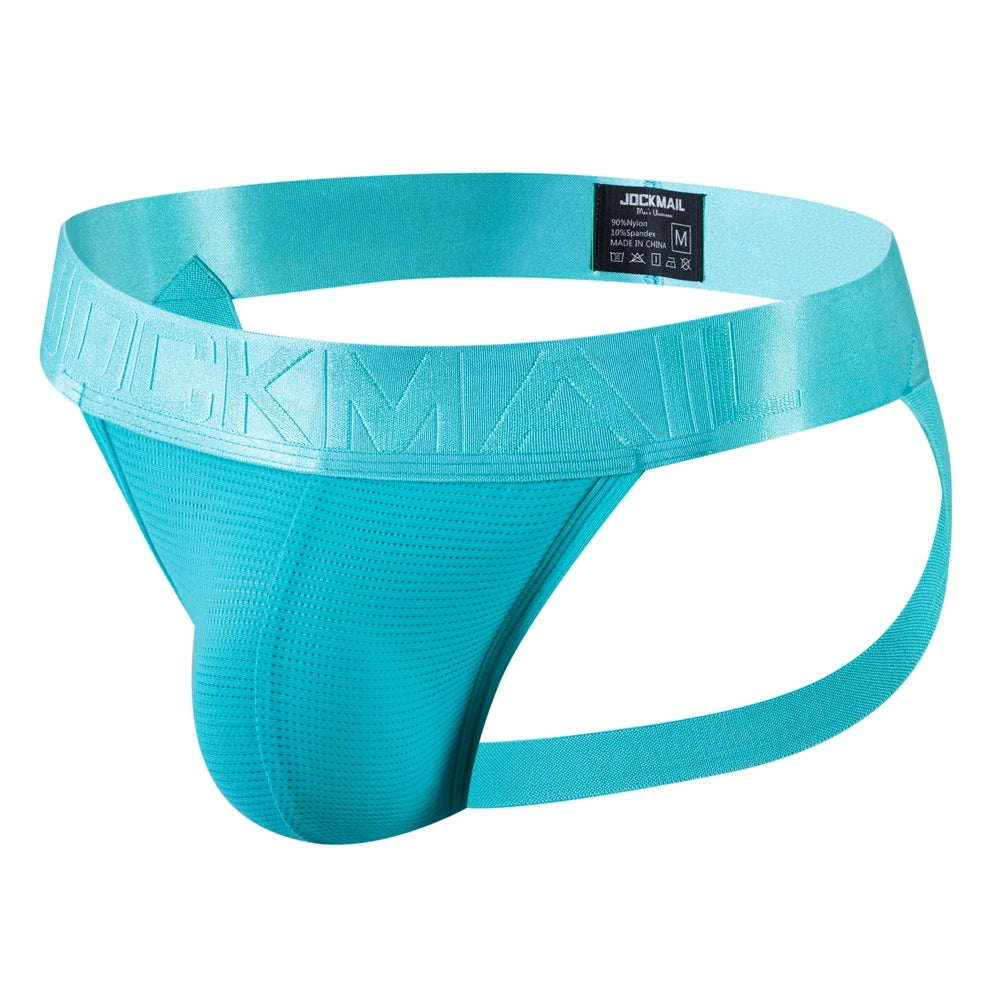 Sexy Men Underwear Panochas Jockstrap T-Back Thongs Cueca Gay Tangas Mens Bikini Brief Nylon Fast Dry As Underwear or Swimwear