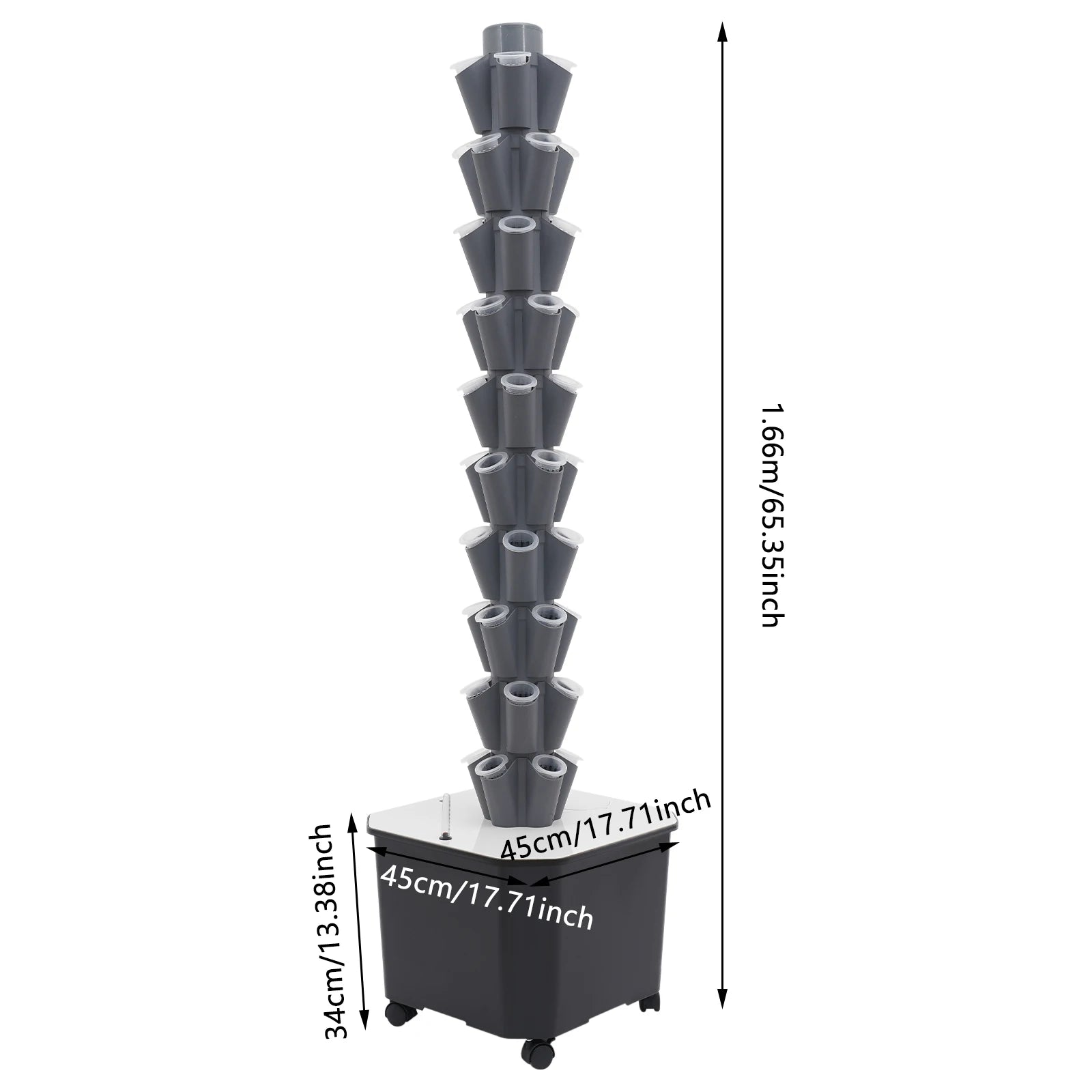 Hydroponics Vertical Growing Kit Easy to Move and Fix Vertical Plant-Growing Kit 10 Tiers