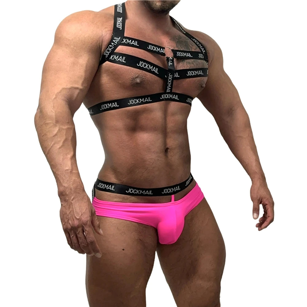 Sets Men Body Bondage Lingerie Sexy Harness Bodysuit and Jockstrap Gay Underwear Mens Lingerie Sissy Panties Costume Hombre