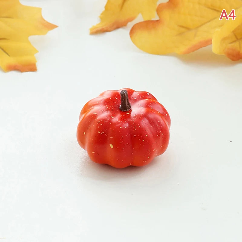 Mini Plastic Artificial Halloween Pumpkin Decor Simulation Vegetable DIY Craft Halloween Home Party Decor Prop Farmhouse Harvest