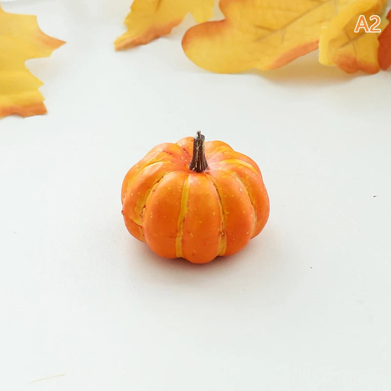 Mini Plastic Artificial Halloween Pumpkin Decor Simulation Vegetable DIY Craft Halloween Home Party Decor Prop Farmhouse Harvest