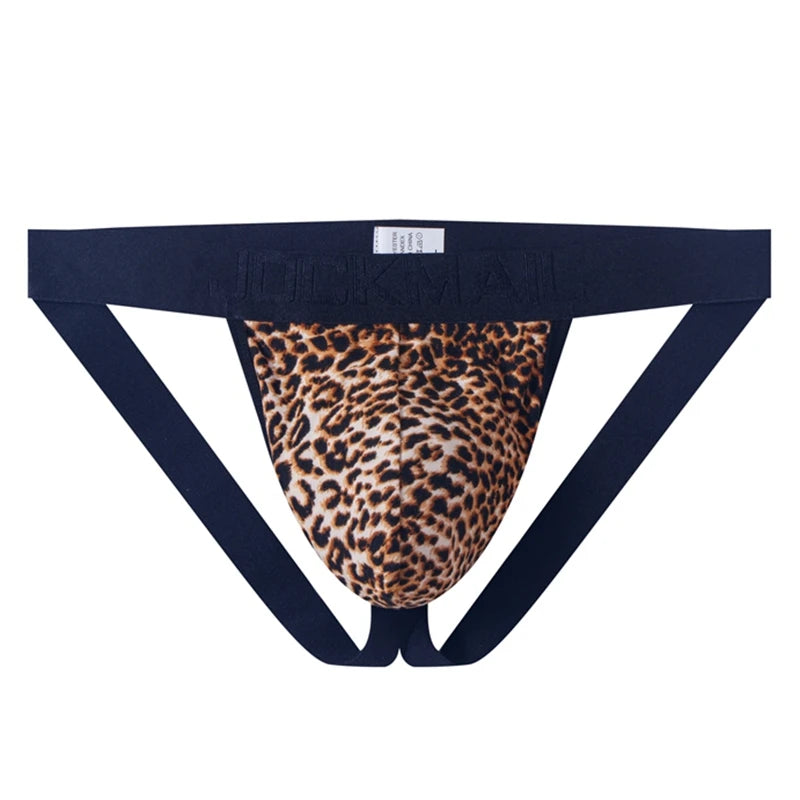 Jockstrap G-string Panties Gay Mens Underwear Bikini Briefs Sexy Panties Leopard Underpants Thong T Back Pantys Lingerie