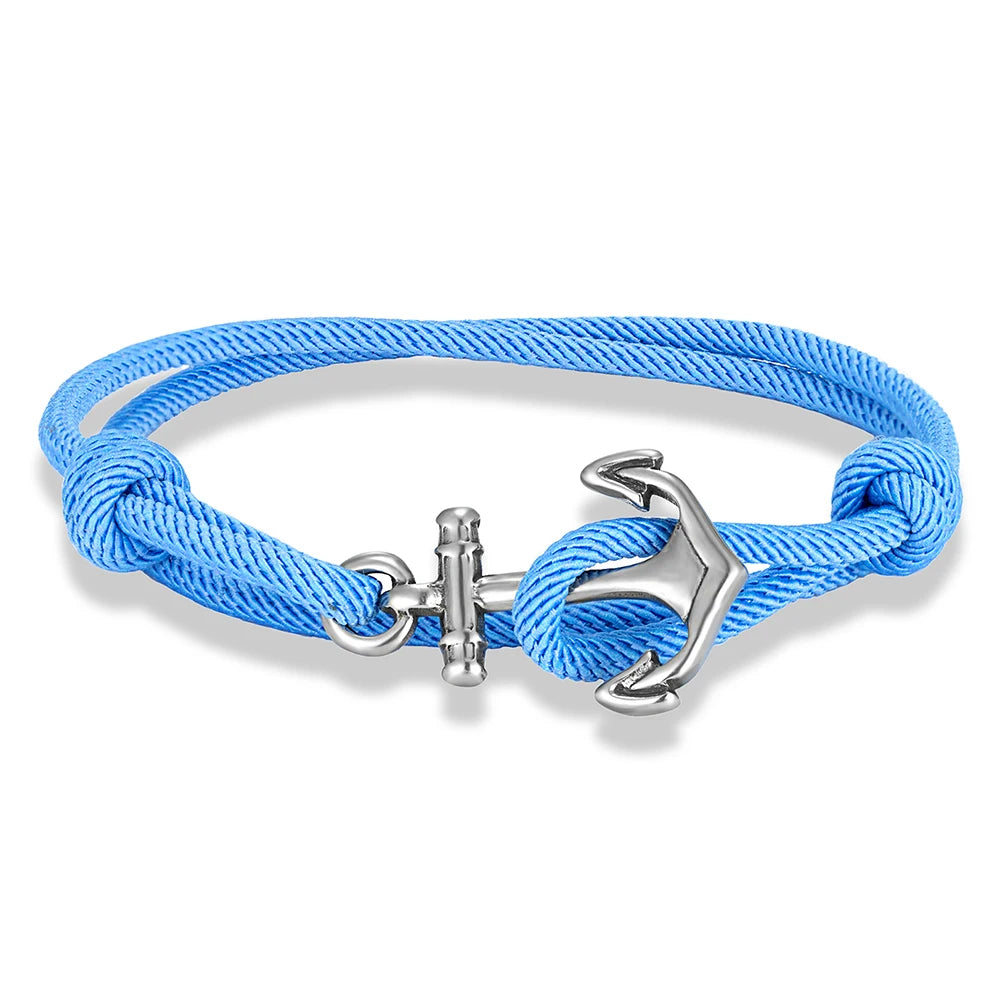 MKENDN Nautical Style Men Anchor Bracelet Handmade Adjustable Surfering Rope Braslet Unfading 3mm Thin String Braclet Homme