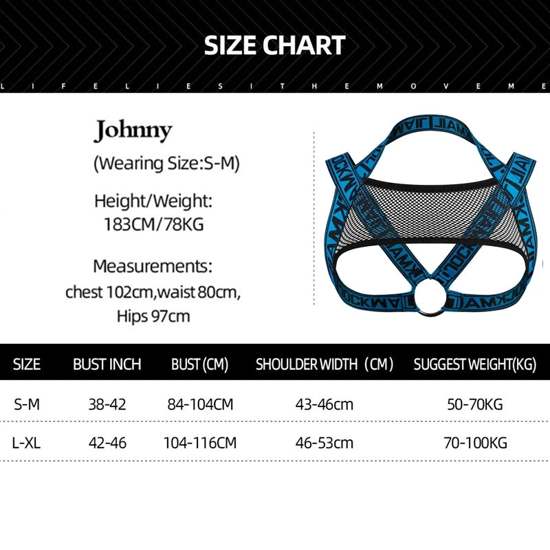 Man Harness Sissy Fetish Man Rave Costumes Lingerie Sexy Men Strap Shoulder Bondage Chest Elastic Belt Erotic Hombre Hollow