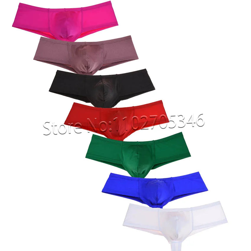 Men's Mini Boxers Underwear Spandex Beach Micro Trunks Bulge Pouch Posing Male Bikini Brief Sexy Sissy Pants Low Rise Underpants