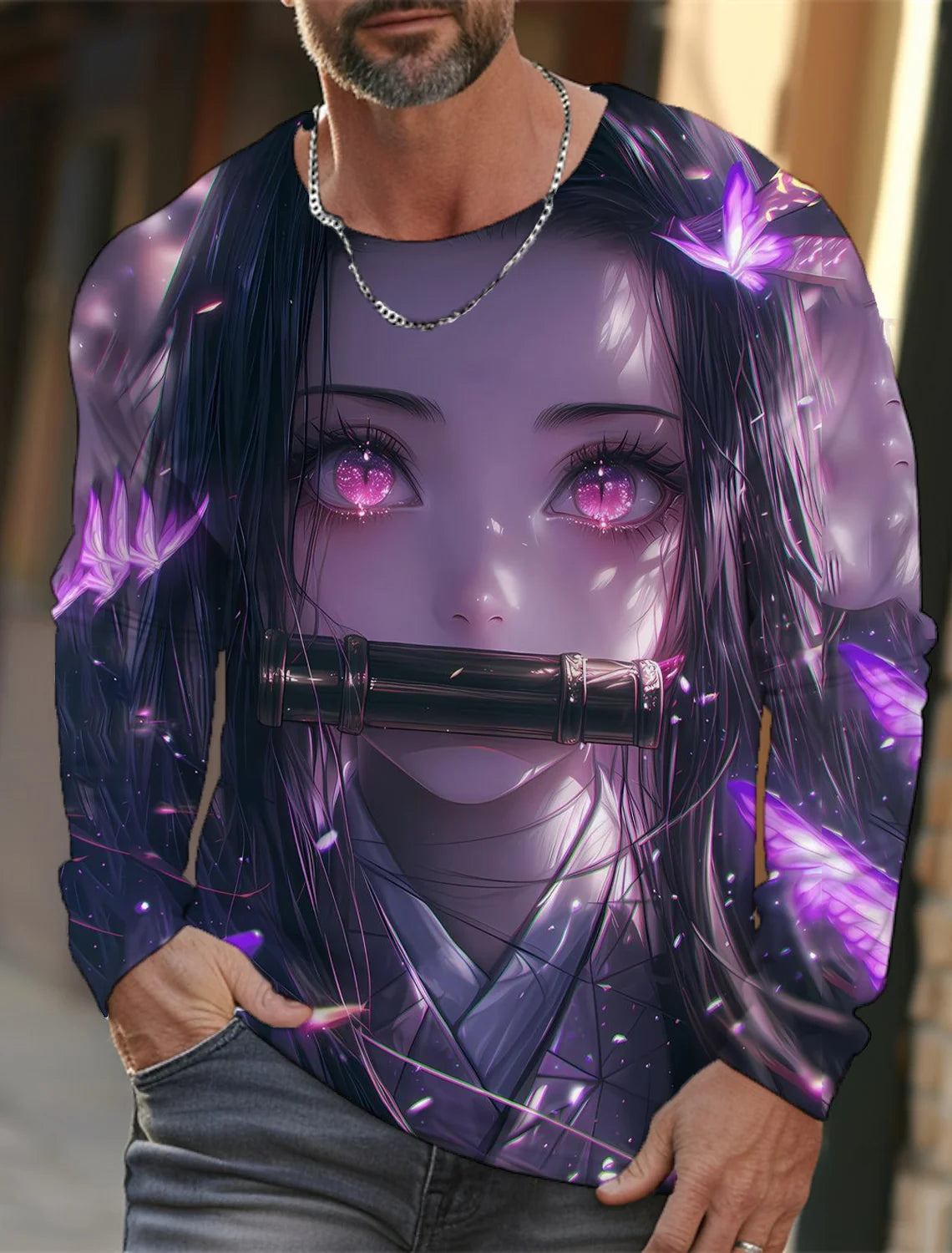 Men's long-sleeved T-shirt 3D printing animation HD pattern printing men's long-sleeved T-shirt autumn tops casual T-shirt