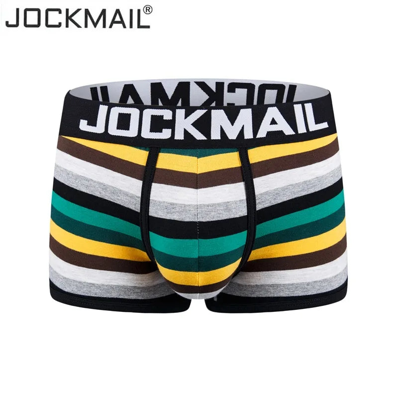 Jockmail boxers hombre Cotton Striped sexy low-rise mens underwear young couple calzoncillos hombres boy panties 4pc