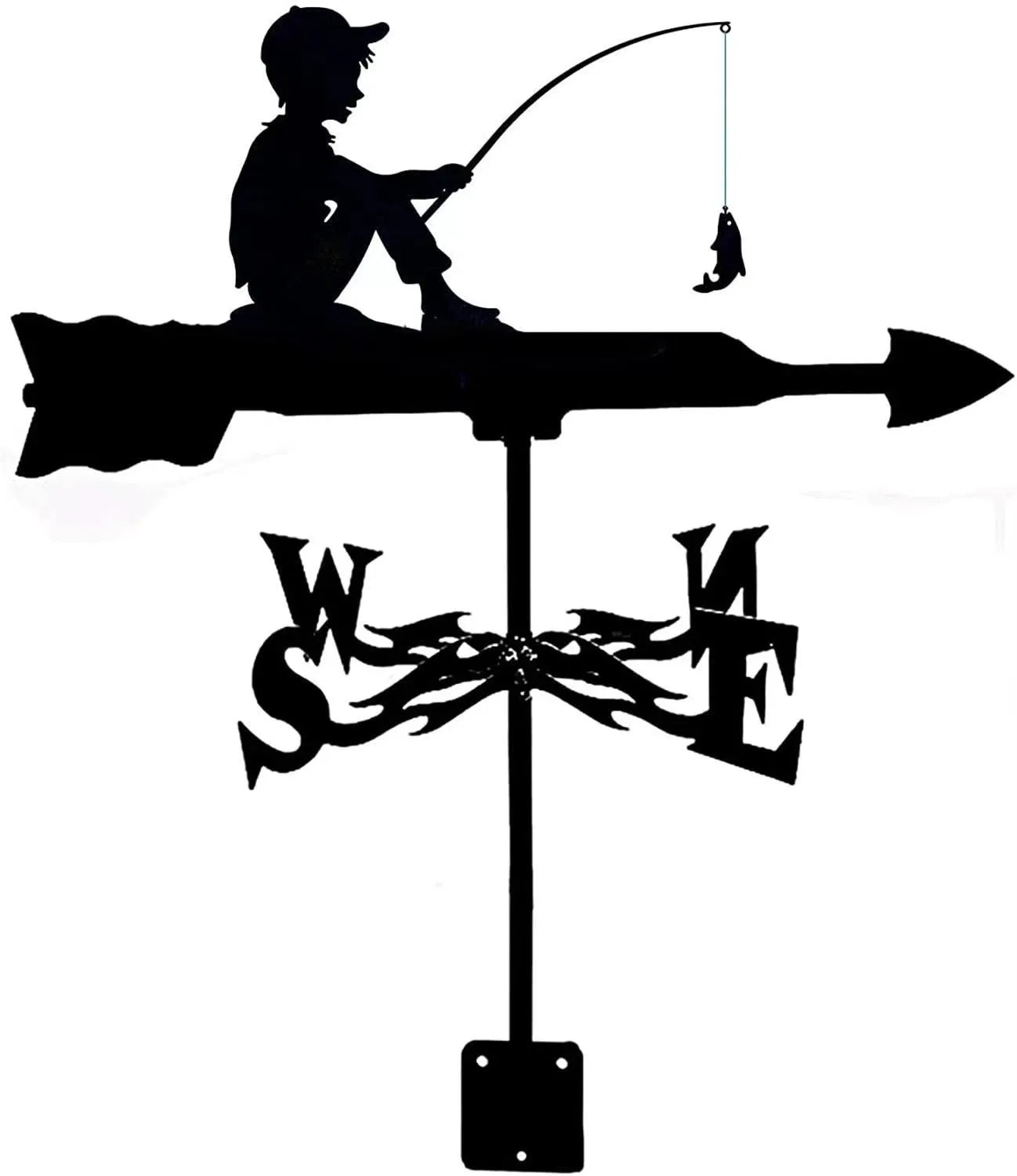 Metal Weathervane,Witch Iron Weather Vane,Sea Rover Wind Direction Indicator Garden Decoration Outdoor Roof Decoration Gardening