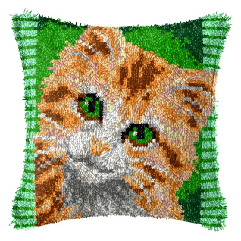 Cats Latch Hook Kits Pillow Cover