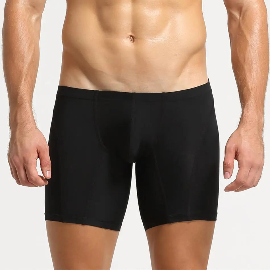 SEOBEAN Men's Underwear Long Boxers Tight Stretch Sports Underpants Men Boxer Shorts Sexy Low-waist Male Panties Boxershorts