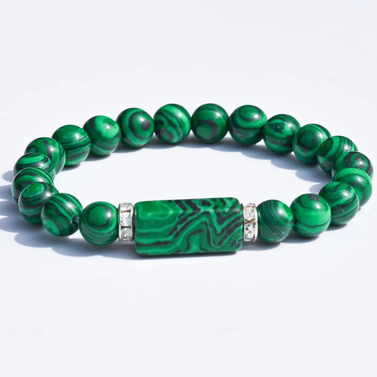 Natural Stone Bracelet: Featuring Rectangular Rose Quartz Plaques, Round Beads, Agate, Obsidian, and Raw Amazonite