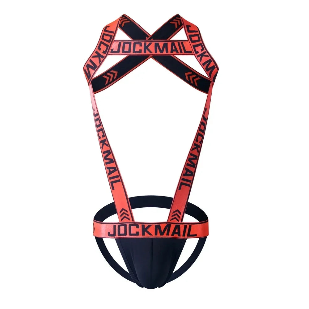 Men's Sexy Nylon Jockstrap Underwear Bodysuit Suspender Jumpsuits Man Harness Gay Underwear Mens Lingerie Sissy Panties