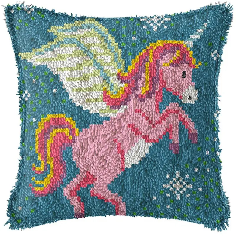 Unicorn Latch Hook Kits Pillow Cover