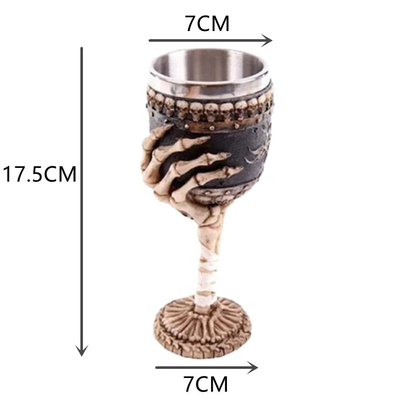Skull Goblet Water Cup 3D Gothic Stainless Steel Creative Dragon Skeleton Design for Bar Party Home Stein Mug Halloween Gifts