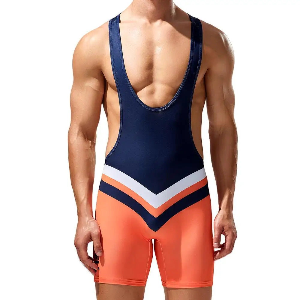 TAUWELL Bodysuit Men Sports Gym Undershirts Vest Underwear Boxers Wrestling Singlets Jumpsuits Bodybuilding Leotard