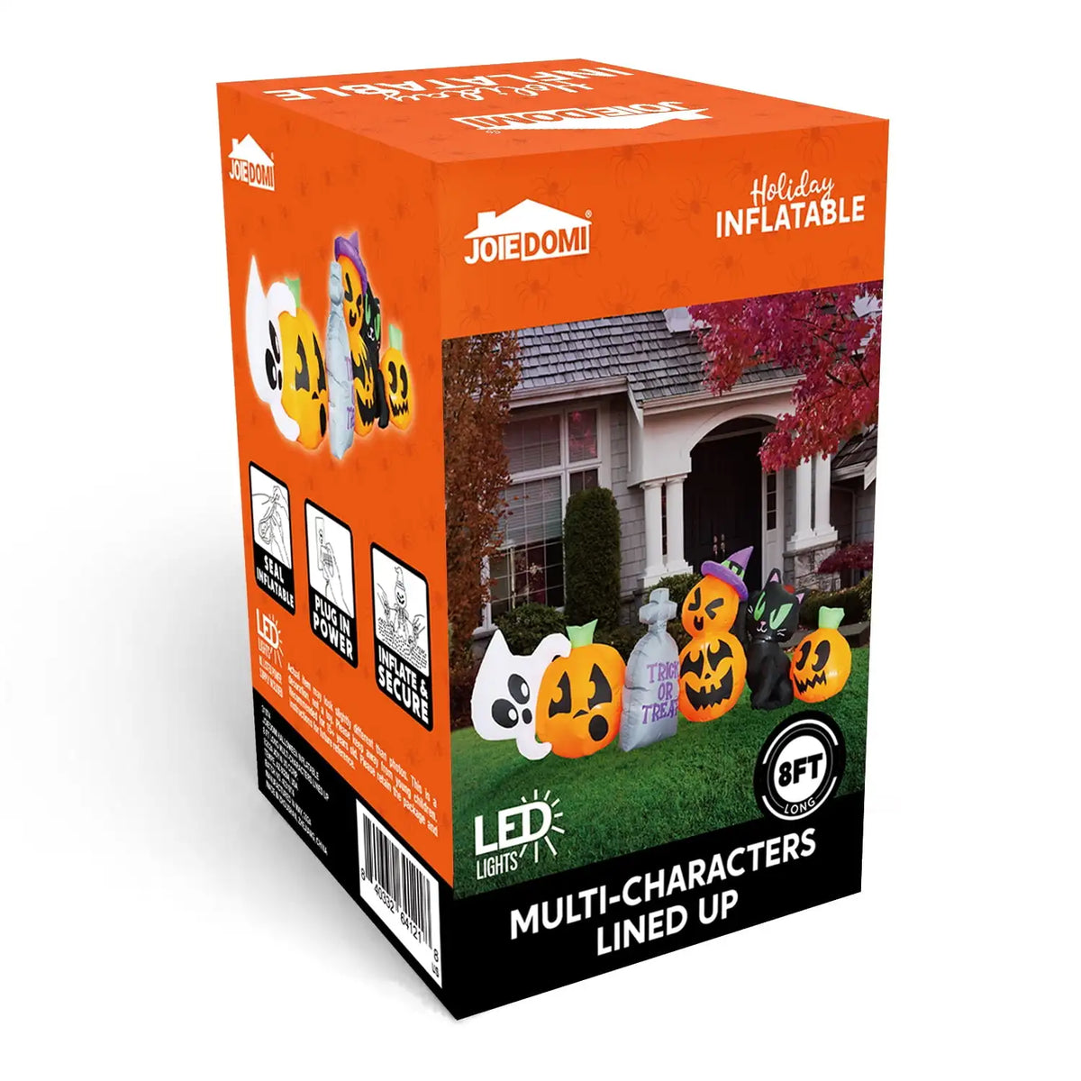 8 ft Long Pumpkin Ghost Cat Halloween Inflatable Decoration