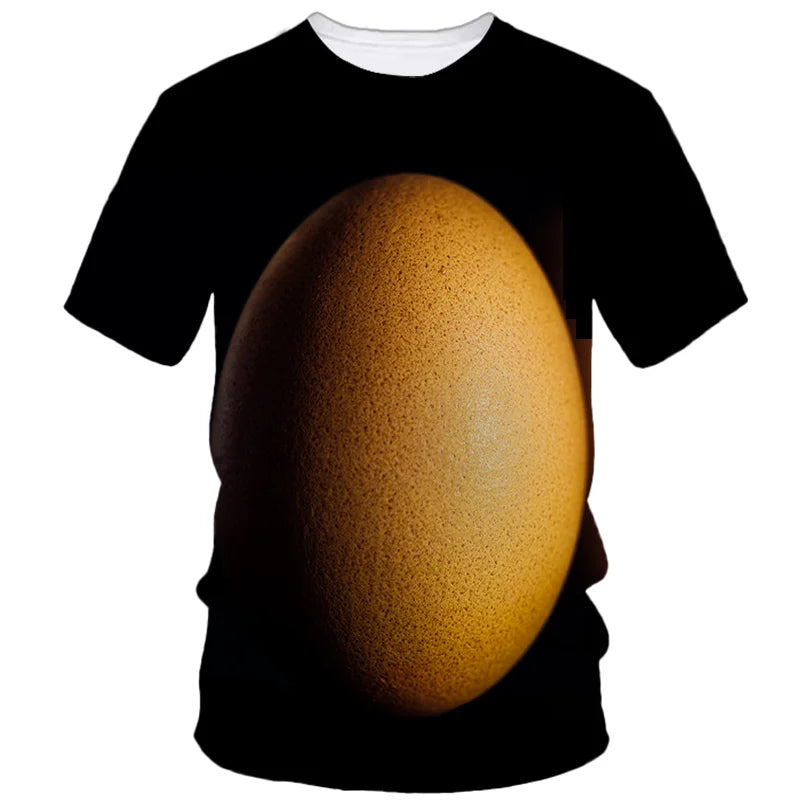 Creative Funny Egg 3d Printed T Shirt Men Summer Short Sleeve Harajuku Casual Loose T-Shirt Fashion Street Comfort Tees Clothing