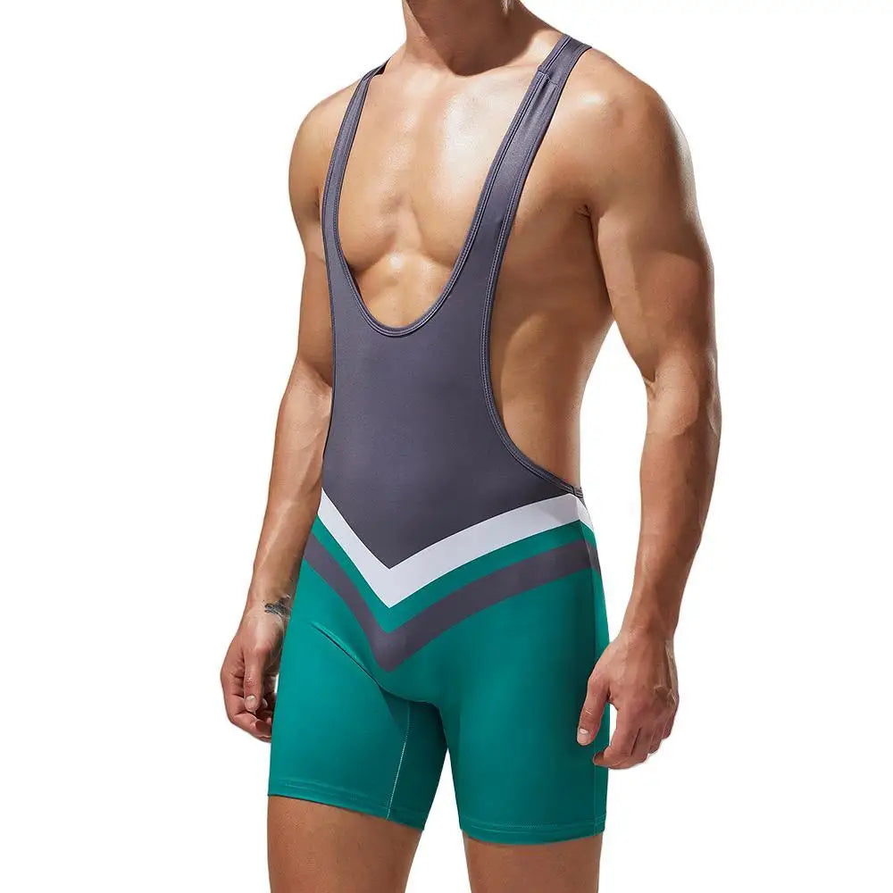TAUWELL Bodysuit Men Sports Gym Undershirts Vest Underwear Boxers Wrestling Singlets Jumpsuits Bodybuilding Leotard