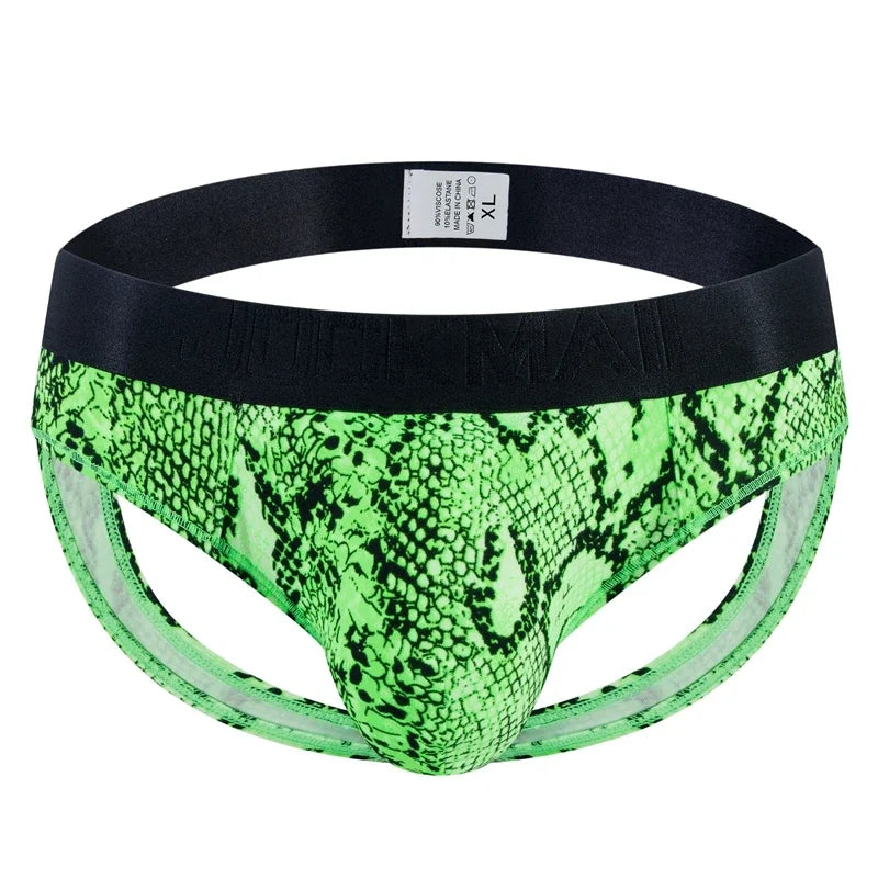 Sexy Leopard Hollow Men's Briefs Men Underwear Low Waist Gay Jockstrap Panties Bikini Sissy Underpants Male Thong Breathable