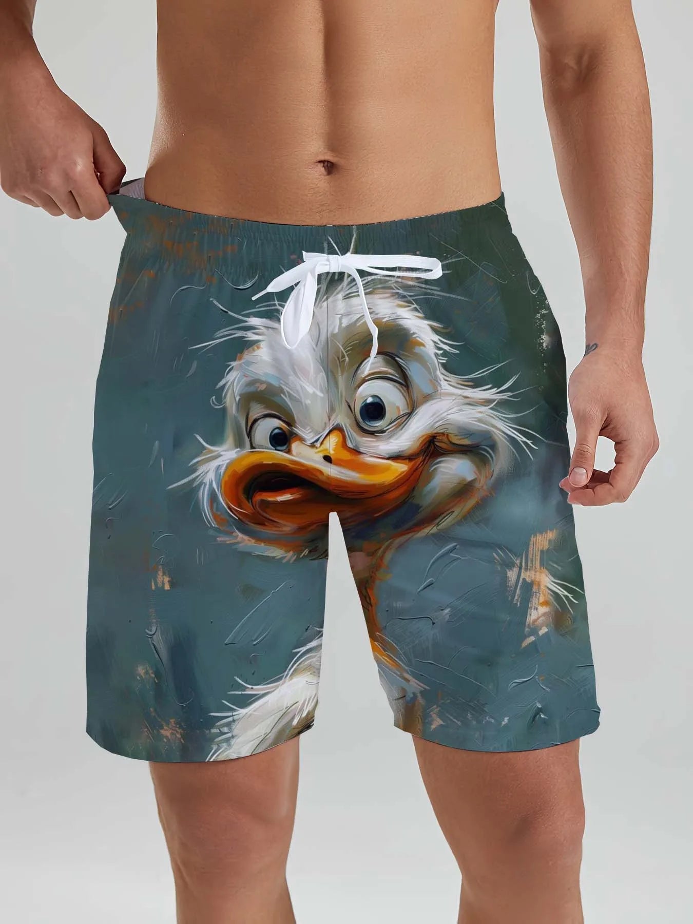 Funny Animal Ducks & sheep pattern men's Beach Shorts 3D Printed men's Shorts Summer Hawaiian Swin Trunks Vacation men's Clothes