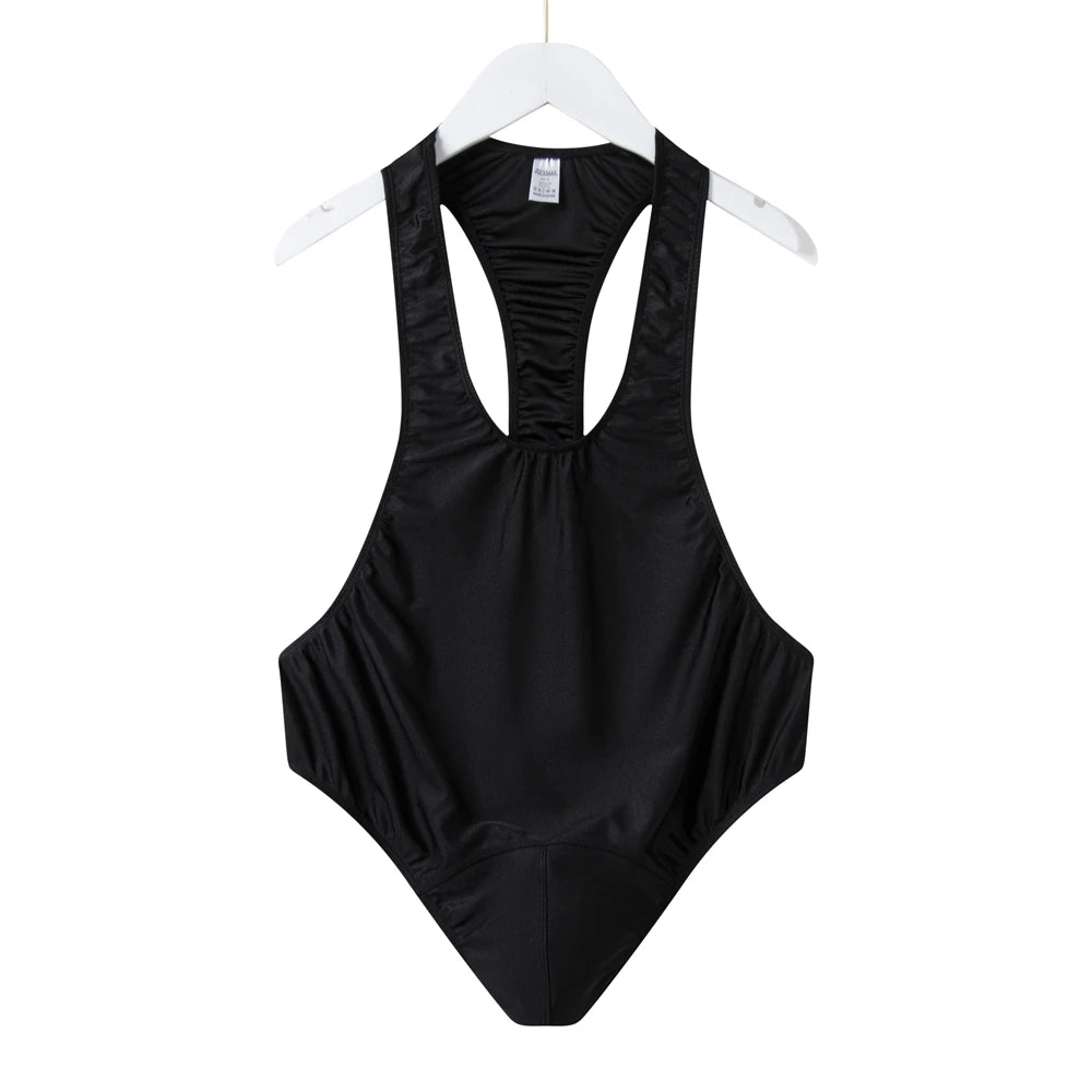 Men Sexy Leotard Underwear Bodysuit Strap Thong Elastic Bondage Jockstrap Harness Halter Neck One-Piece Costume gay underwear