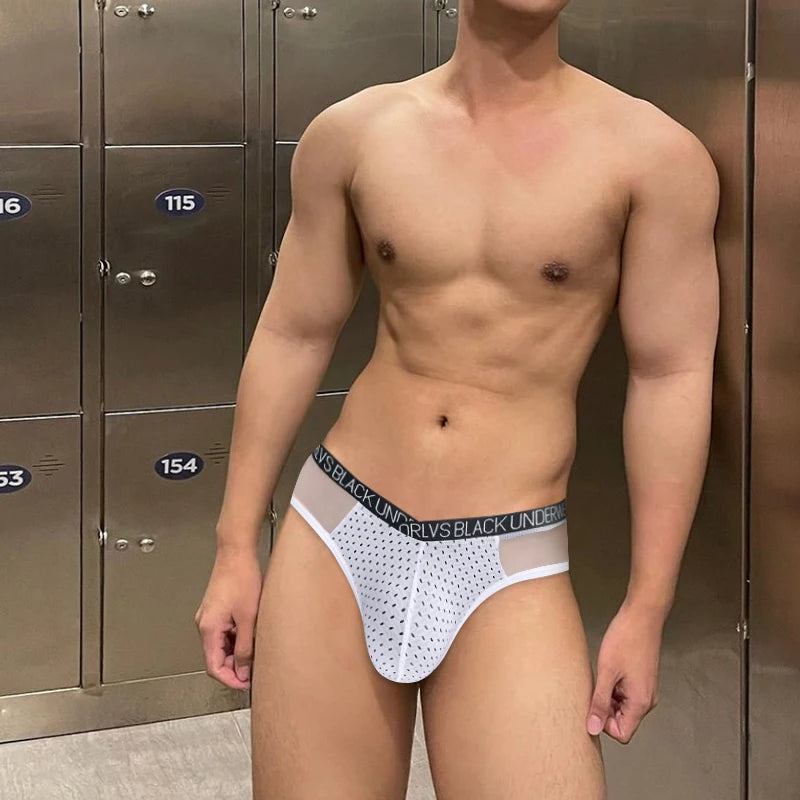 Transparent Men's Underwear Briefs Comfortable Low Wasit Ice Silk Sexy Men Panties Quick Dry Breathable antibacterial Underpants