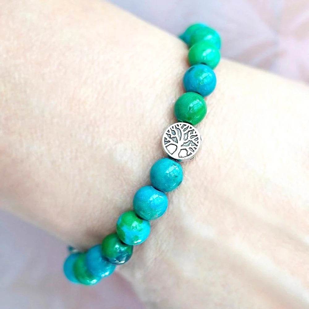 Ruberthen New Design 8 MM Phoenix Beads Tree Of Life Bracelet Fashion Womens Stress Relief Wrist Yoga Mala