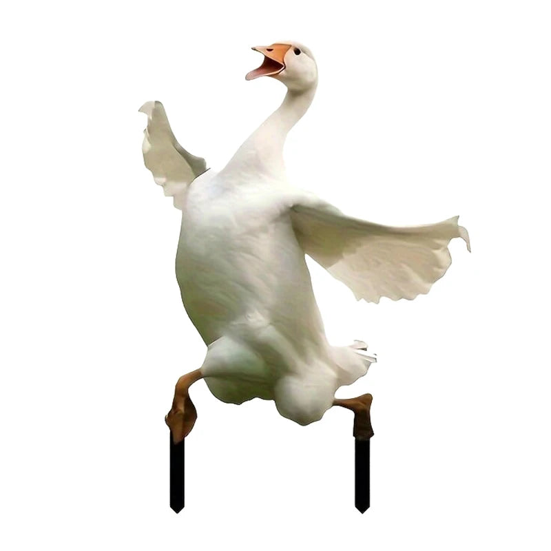 30*45cm Goose Acrylic Garden Stake Cute Goose Statue Garden Ornaments Lawn Potted Plant Decoration Flower Pot Embellishment