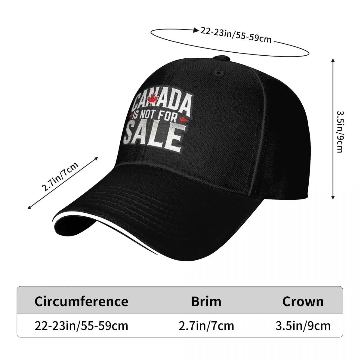 Canada Is Not For Sale Baseball Cap Unisex-Teens Custom DIY Trucker Hat Summer Casual Hiking Fishing Breathable Snapback Cap