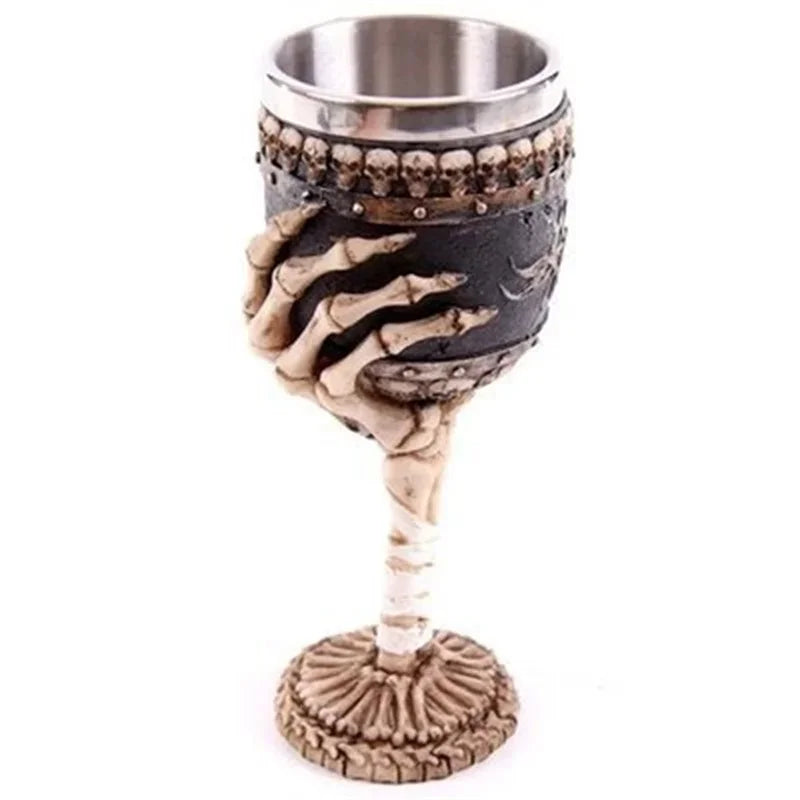 Skull Goblet Water Cup 3D Gothic Stainless Steel Creative Dragon Skeleton Design for Bar Party Home Stein Mug Halloween Gifts