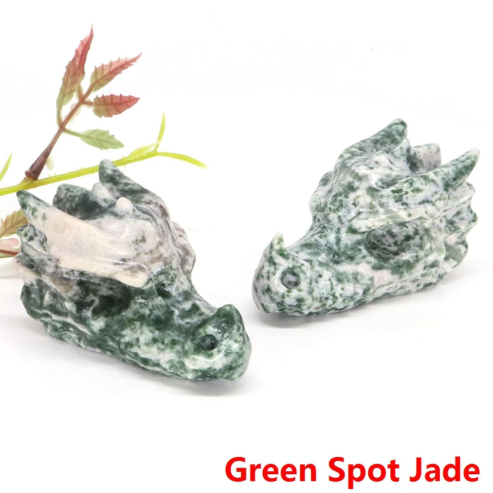 Dragon Head Statue Natural Gemstone