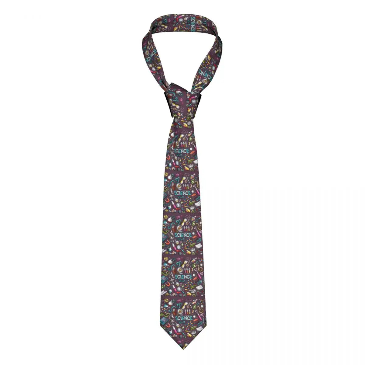 Custom Fashion Muppet Science Neckties for Men Silk Chemistry Elements Office Neck Ties