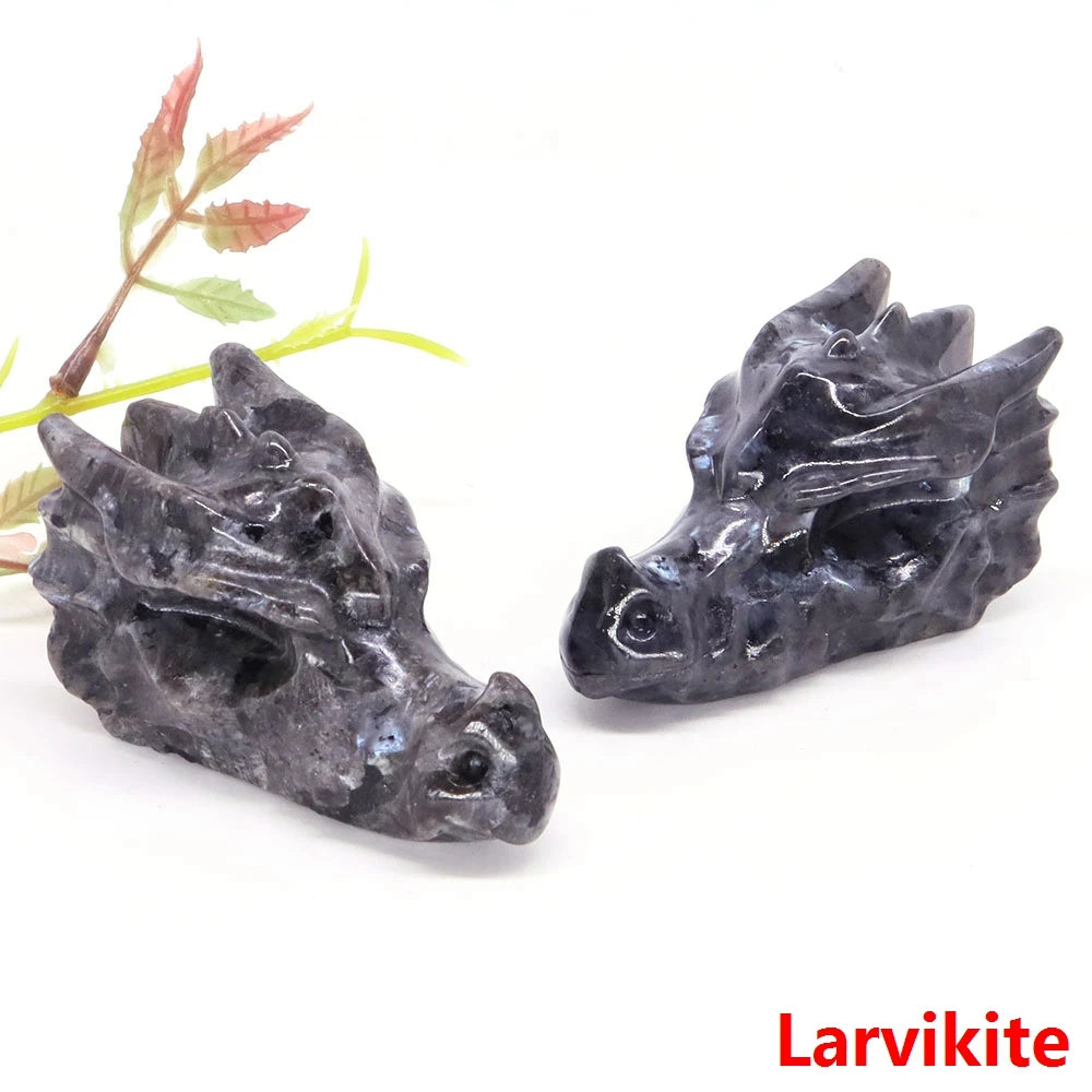 Dragon Head Statue Natural Gemstone
