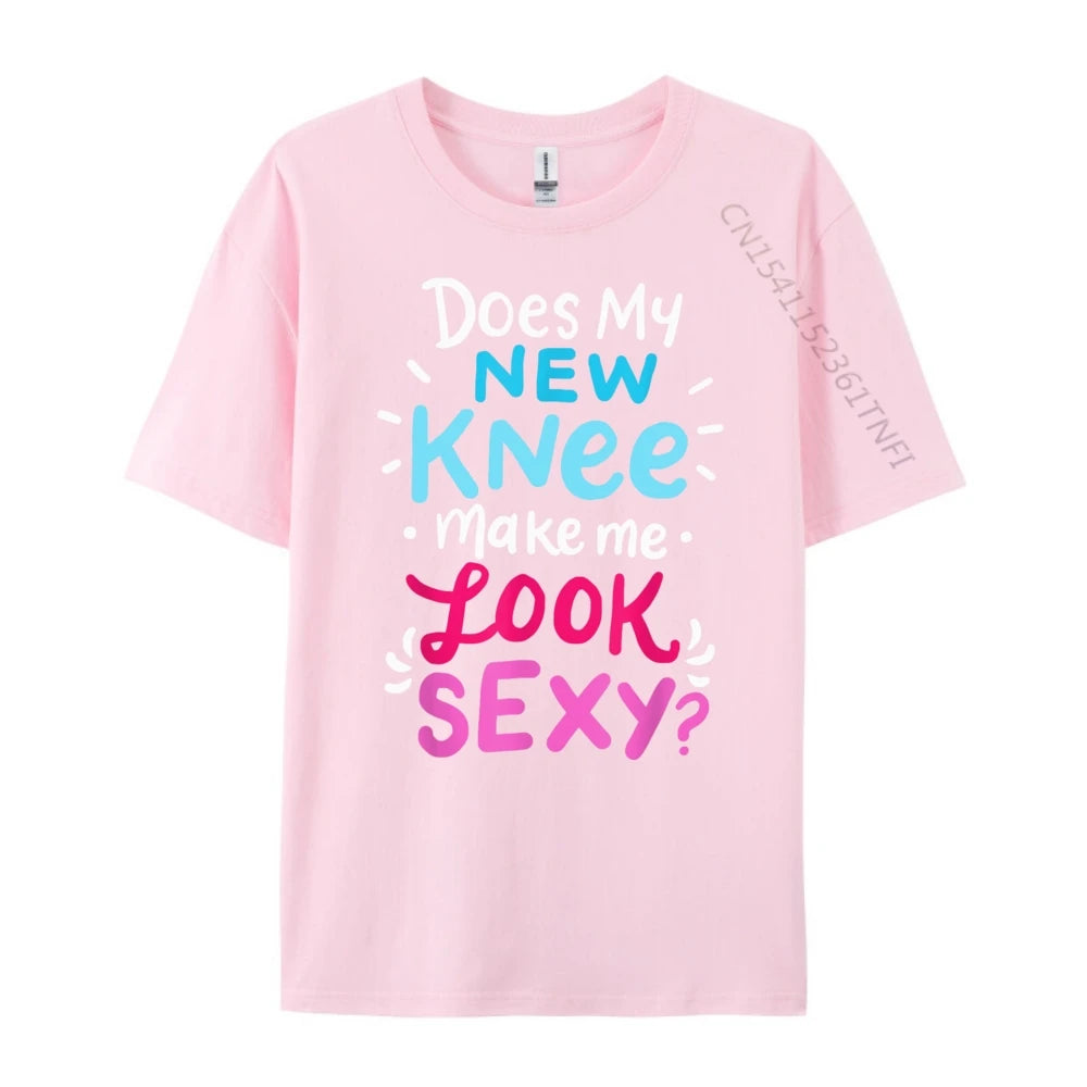 My New Knee Gift Funny Knee Replacement Surgery Joke Black Graphic Tees Men's Clothing Easter Sunday