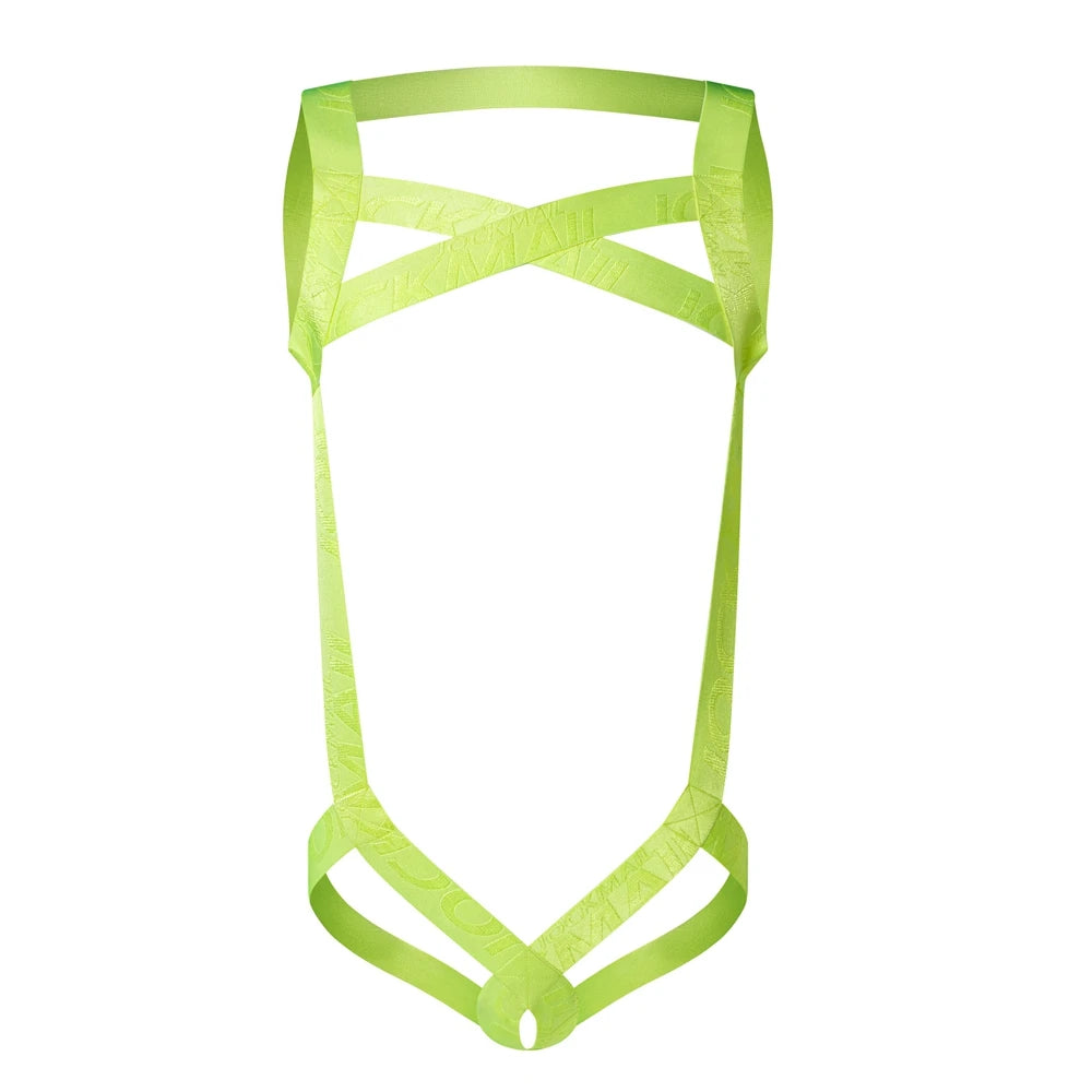 Sexy Lingerie Man Harness Chest Bodysuit Fetish Men Hollow Out Bondage Jockstrap Gay Underwear Men's Jumpsuit Ring Strap Fun