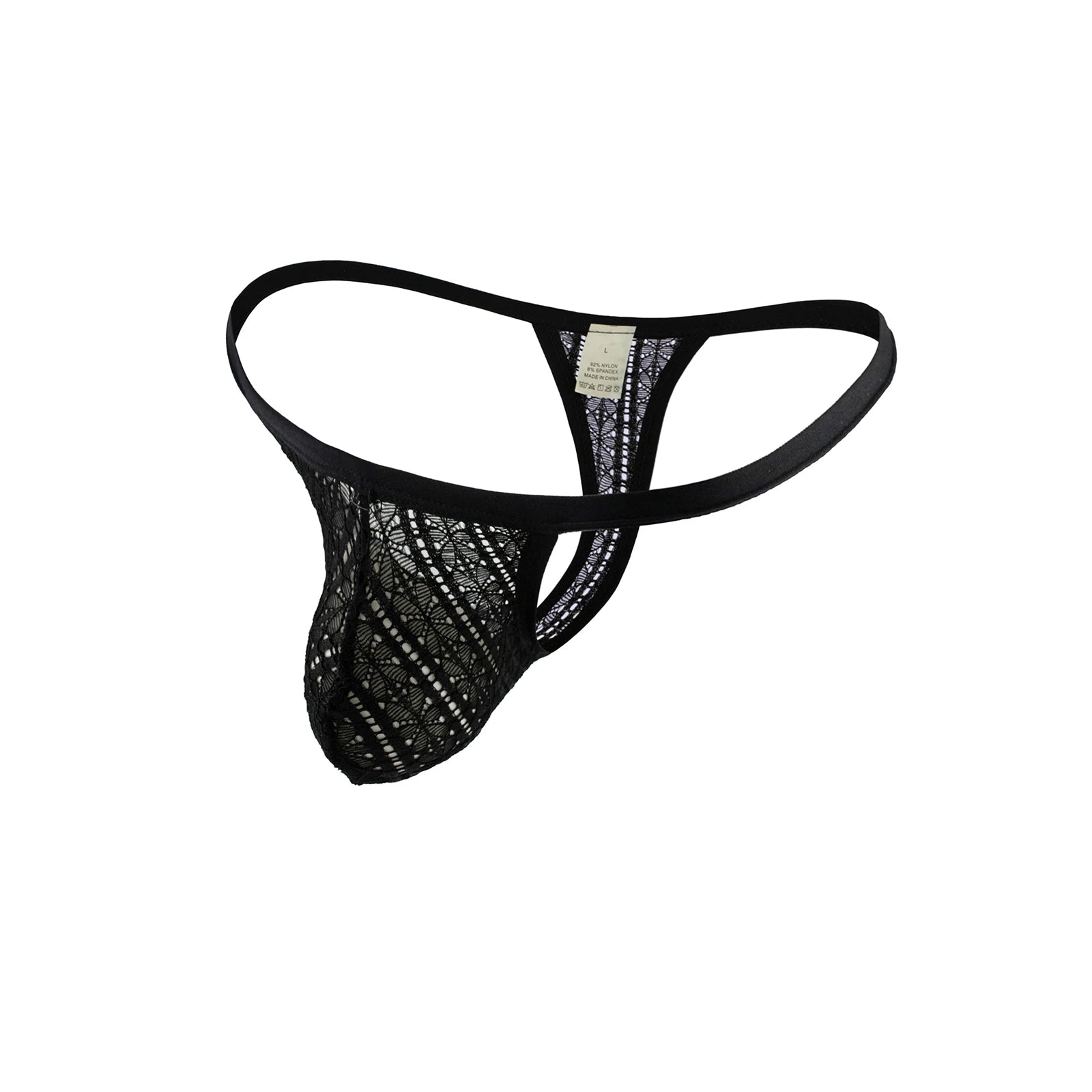 G String Men Mini Thong Sexy Lace Underwear Elastic Transparent Mesh Panites Man See Through Erotic Underpants