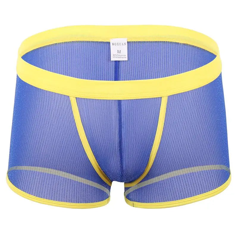 Men's Underwear Boxers Sexy Mesh Transparent Boxer Shorts Low Waist Breathable Panties Boxer for Man
