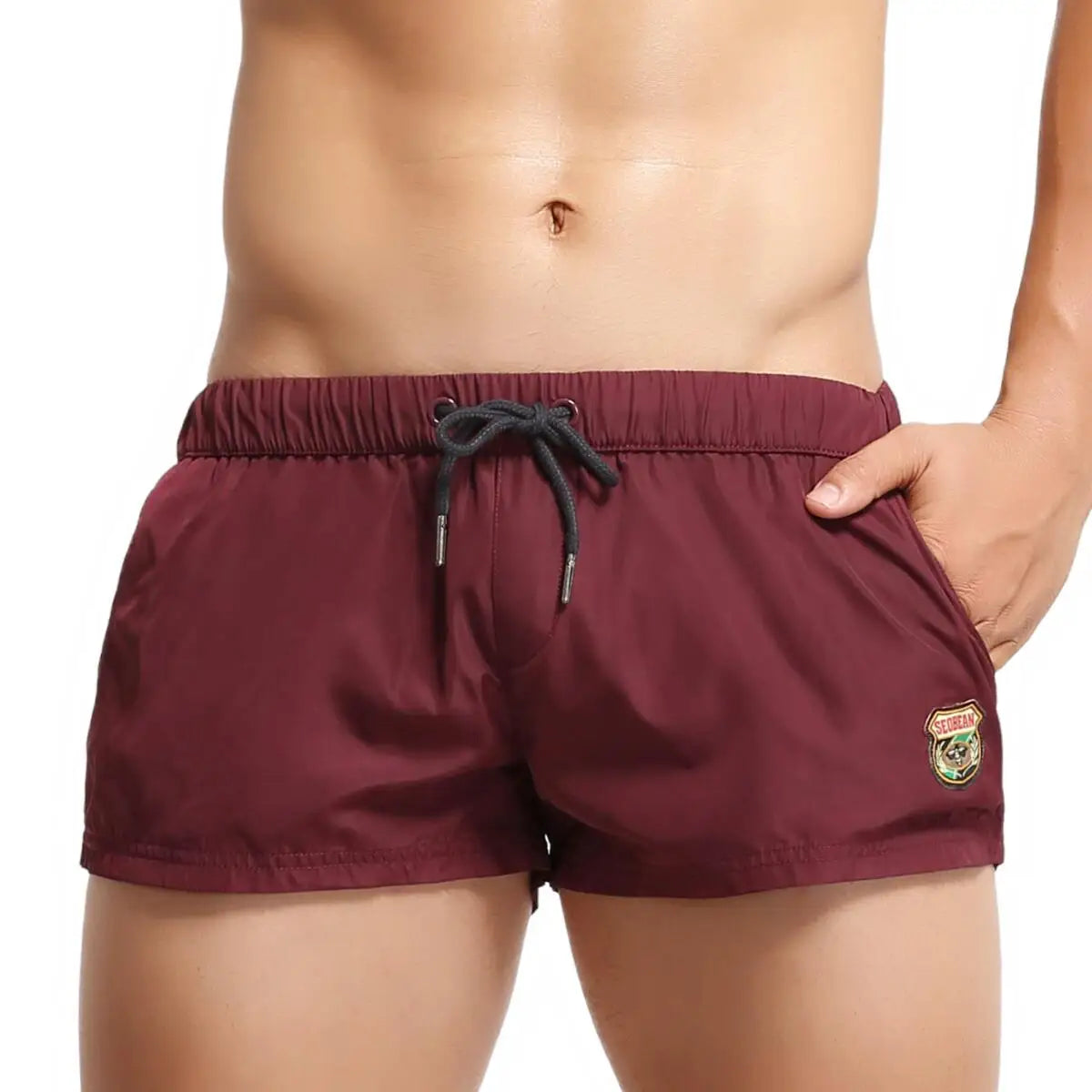 SEOBEAN Men's Summer Beach Shorts Swimwear Trunks Board Short Pants Male Gym Shorts Swim Surf Fitness Quick Dry Shorts