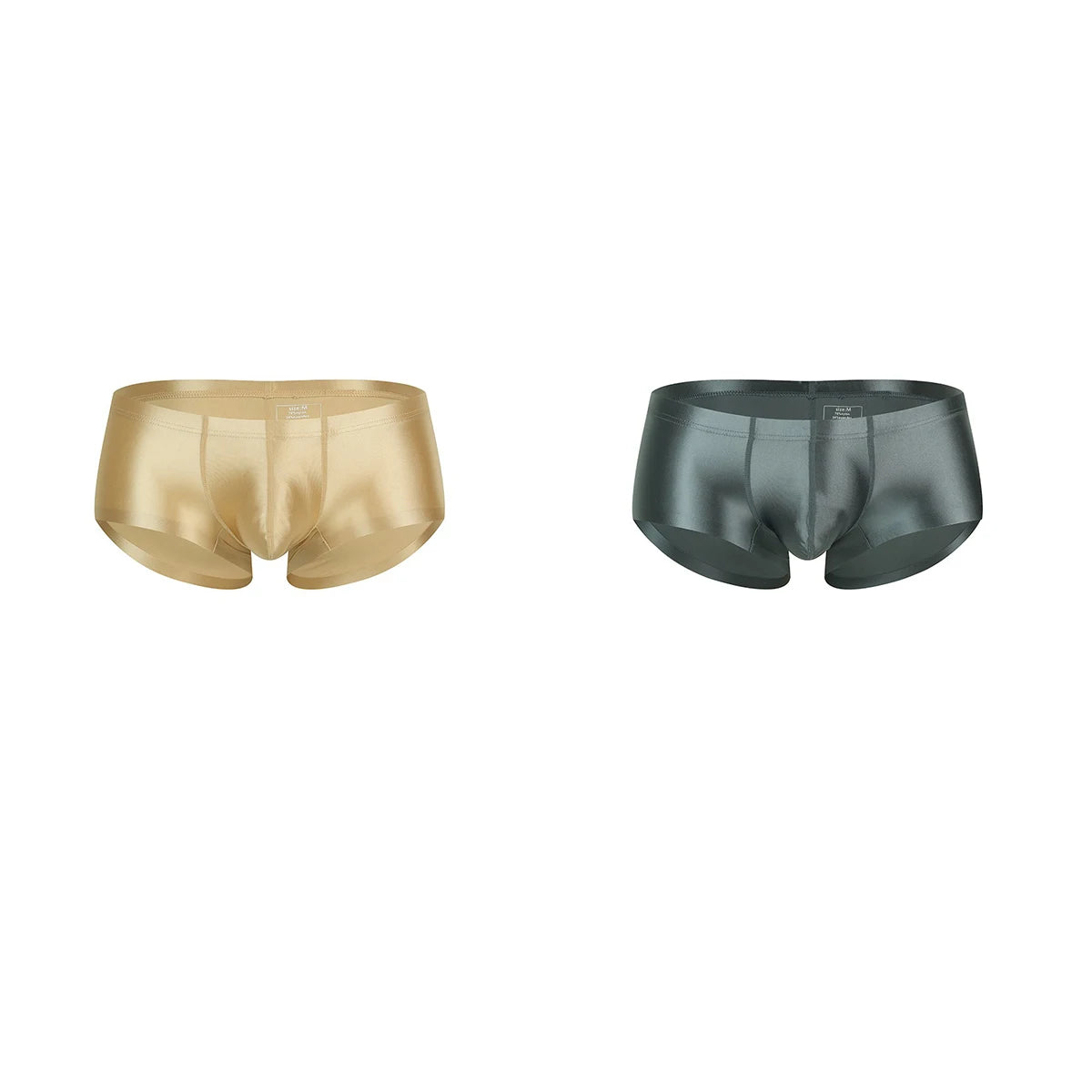 Men's Underwear Solid Color Shiny Silk-Smooth Boxer Shorts Low-Rise U-Cut Underpants