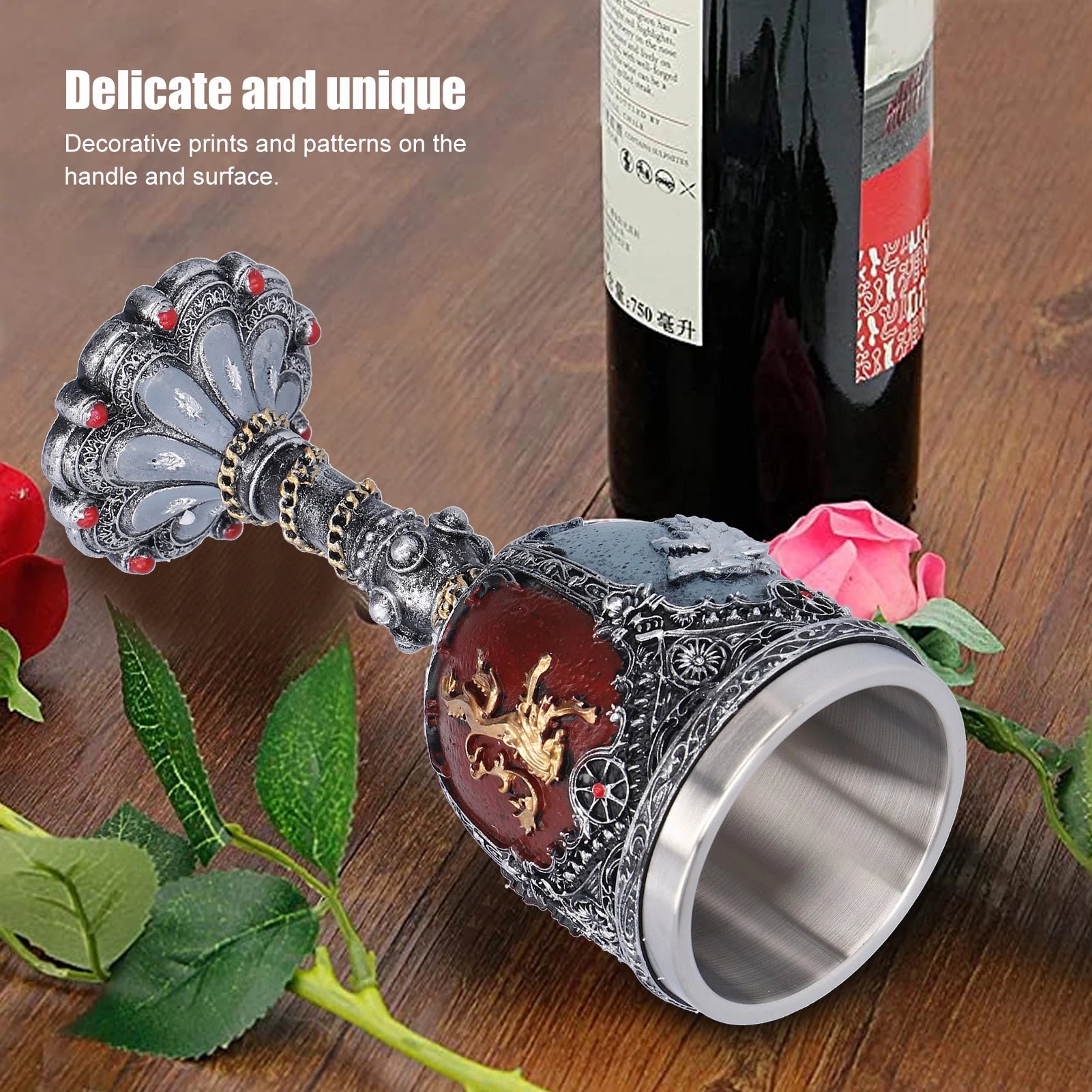 Unique Pattern Beer Mug Stainless Steel Resin Water Cup Wine Goblet Whiskey Cup for Halloween Bar Party Coffee teaware Supplies