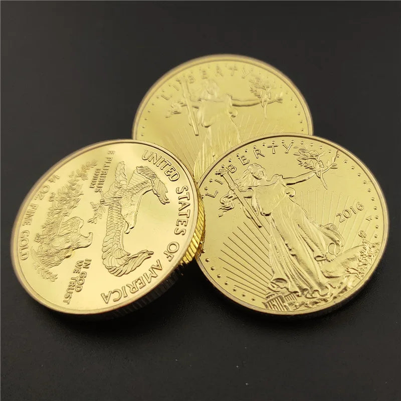 1/2 oz Fine Gold Collectibles Coins United Statue of America Liberty Challenge Coin New Year Gift exquisite Collection 2021/2016