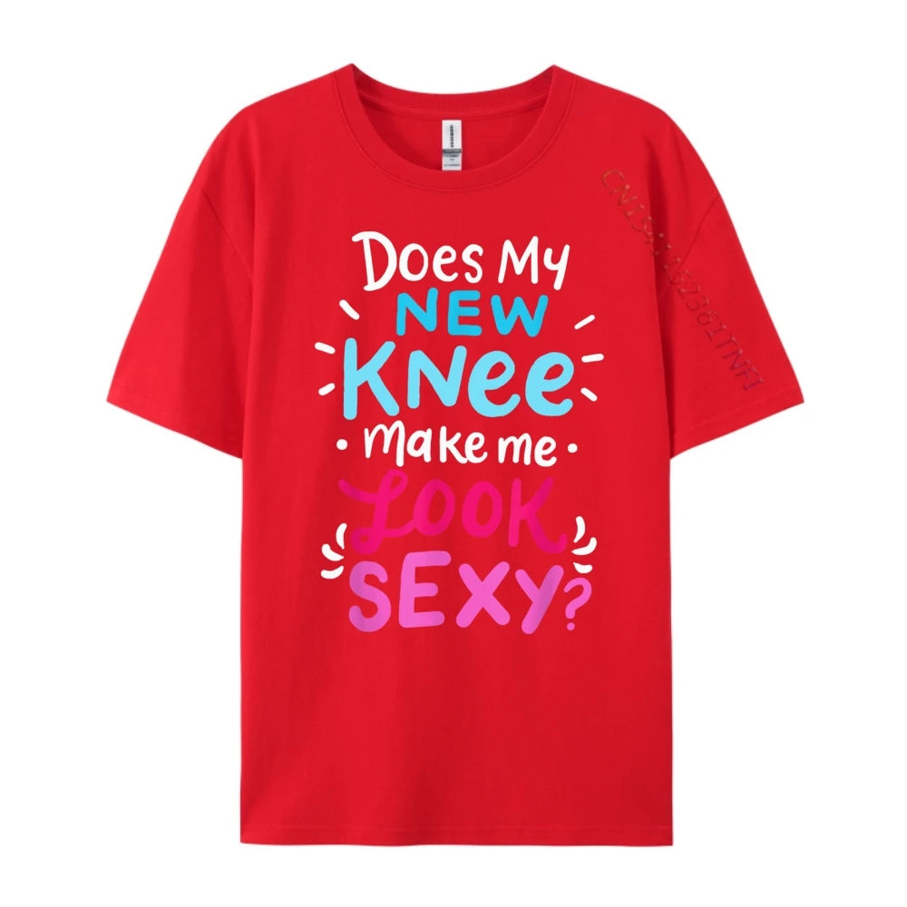 My New Knee Gift Funny Knee Replacement Surgery Joke Black Graphic Tees Men's Clothing Easter Sunday