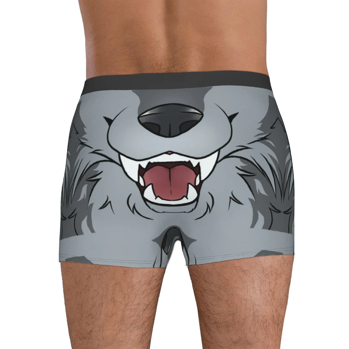 Grey Wolf Maw Boxer Shorts For Homme 3D Print Animal Underwear Panties Briefs Stretch Underpants