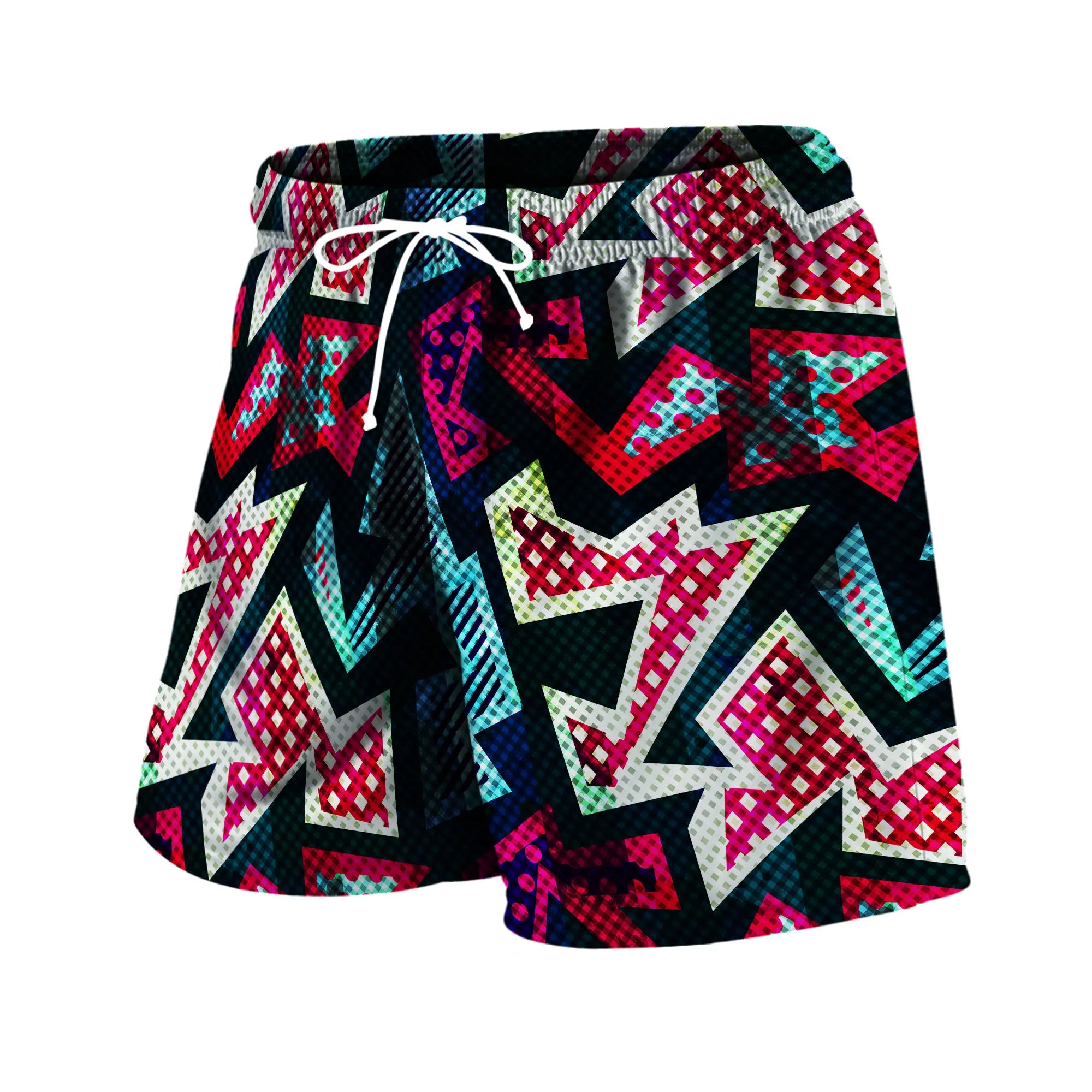 Personality Stripe Men's Beach Shorts Summer Color Block Casual Man Bottoms Sports Wear Breathable Short Pants Trend Streetwear
