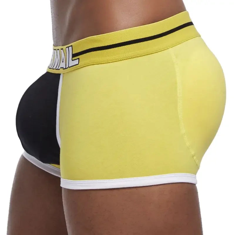 Men Trunks Built-in Fake Butt Hip Lifter Enhancer Shorts Boxer Briefs Padded Underwear Shapewear Underpants Cotton Breathable