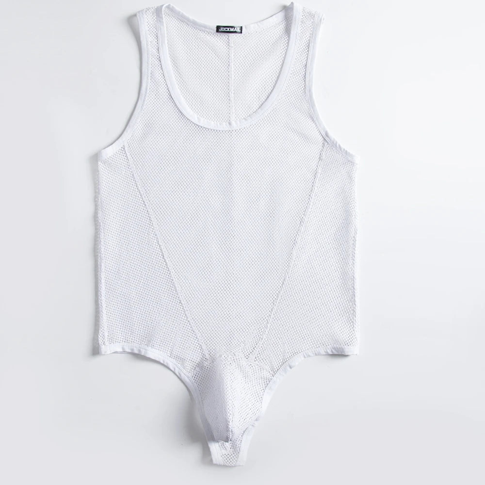 JOCKMAIL Men's Sexy Mesh Jockstrap Underwear Bodysuit Suspender Jumpsuits Man Harness Gay Underwear Mens Lingerie Sissy Panties