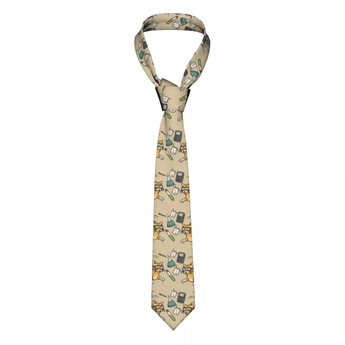 Custom Fashion Muppet Science Neckties for Men Silk Chemistry Elements Office Neck Ties