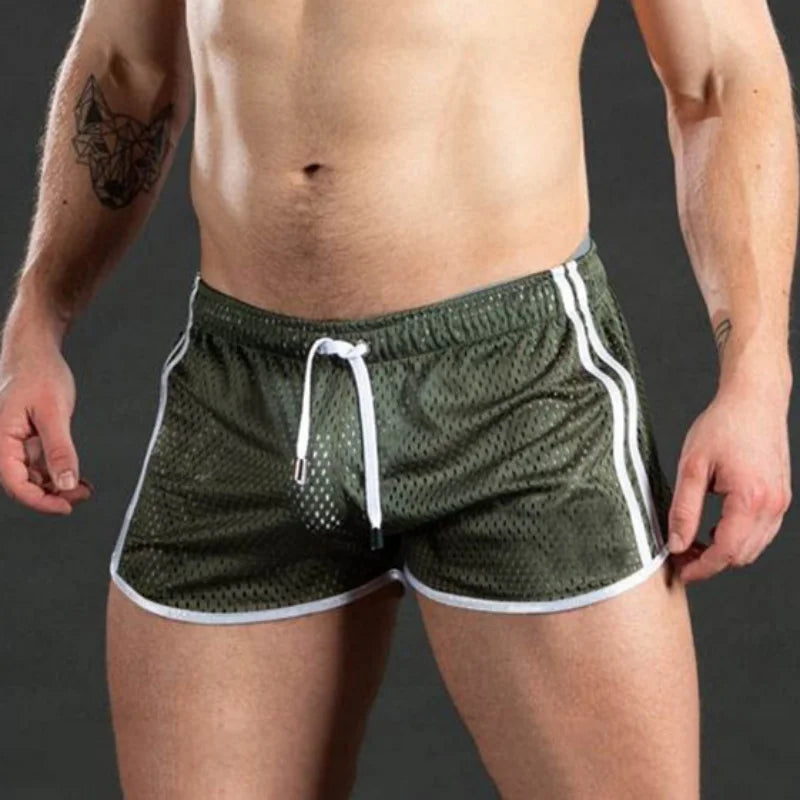 2024 New Gym Mens Sport Running Shorts Quick Dry grid Workout Short Pants Men Breathable Sweatpants Training Swim Beach Shorts
